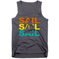 Retro Colorful Sail Sailing Boat Hobby Tank Top