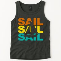 Retro Colorful Sail Sailing Boat Hobby Tank Top