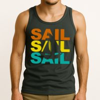 Retro Colorful Sail Sailing Boat Hobby Tank Top
