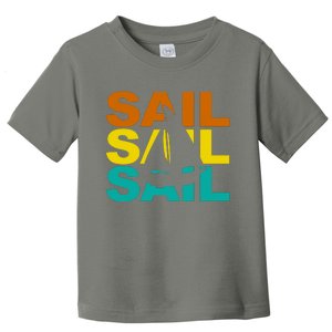 Retro Colorful Sail Sailing Boat Hobby Toddler T-Shirt