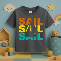 Retro Colorful Sail Sailing Boat Hobby Toddler T-Shirt