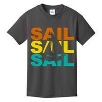 Retro Colorful Sail Sailing Boat Hobby Kids T-Shirt