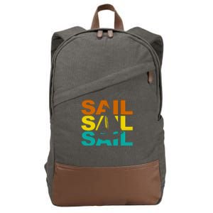 Retro Colorful Sail Sailing Boat Hobby Cotton Canvas Backpack