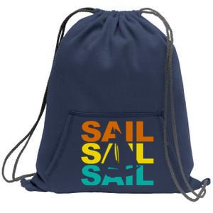 Retro Colorful Sail Sailing Boat Hobby Sweatshirt Cinch Pack Bag