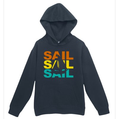 Retro Colorful Sail Sailing Boat Hobby Urban Pullover Hoodie