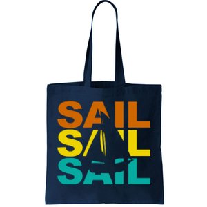 Retro Colorful Sail Sailing Boat Hobby Tote Bag