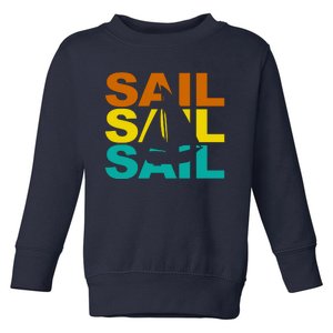 Retro Colorful Sail Sailing Boat Hobby Toddler Sweatshirt