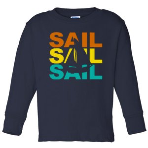 Retro Colorful Sail Sailing Boat Hobby Toddler Long Sleeve Shirt