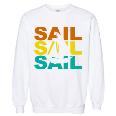 Retro Colorful Sail Sailing Boat Hobby Garment-Dyed Sweatshirt