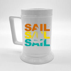 Retro Colorful Sail Sailing Boat Hobby Beer Stein