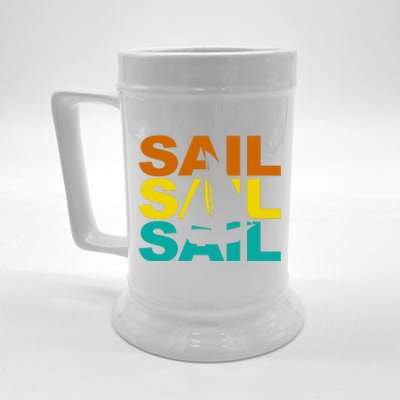 Retro Colorful Sail Sailing Boat Hobby Beer Stein