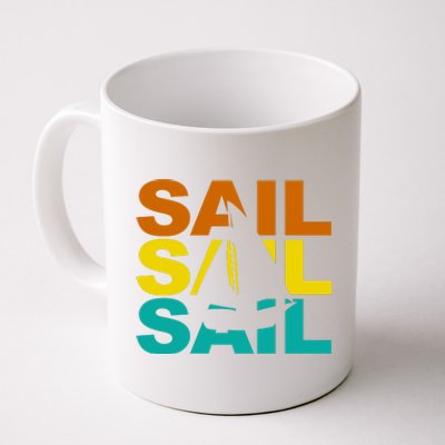 Retro Colorful Sail Sailing Boat Hobby Coffee Mug