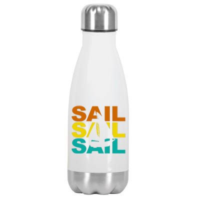 Retro Colorful Sail Sailing Boat Hobby Stainless Steel Insulated Water Bottle