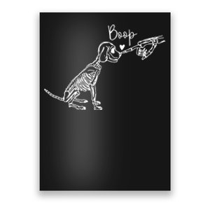 Retro Cute Skeleton Hand Boop Dog Poster