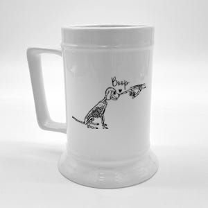 Retro Cute Skeleton Hand Boop Dog Beer Stein