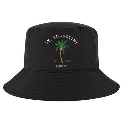 Retro Cool St. Augustine Florida Colorful Palm Tree Novelty Cool Comfort Performance Bucket Hat