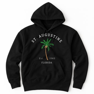 Retro Cool St. Augustine Florida Colorful Palm Tree Novelty Hoodie