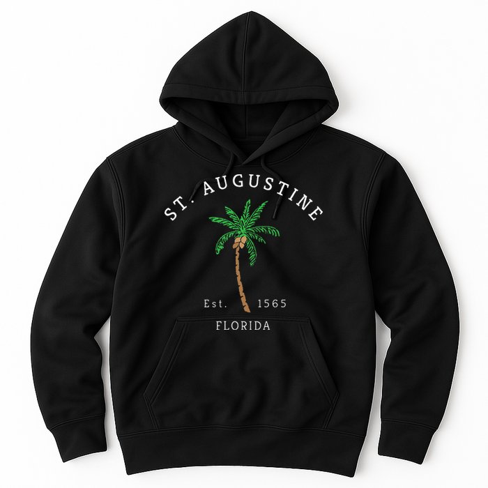 Retro Cool St. Augustine Florida Colorful Palm Tree Novelty Hoodie