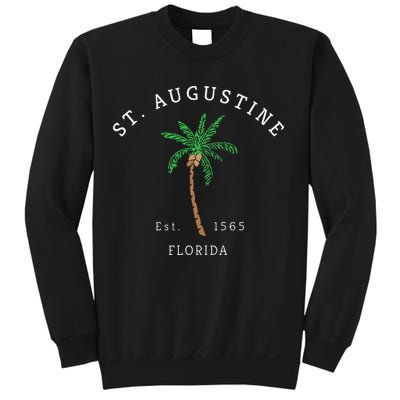 Retro Cool St. Augustine Florida Colorful Palm Tree Novelty Sweatshirt