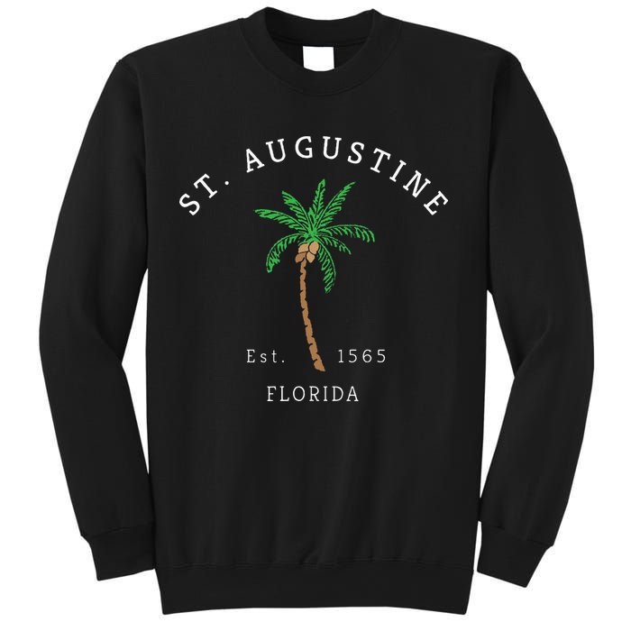 Retro Cool St. Augustine Florida Colorful Palm Tree Novelty Sweatshirt