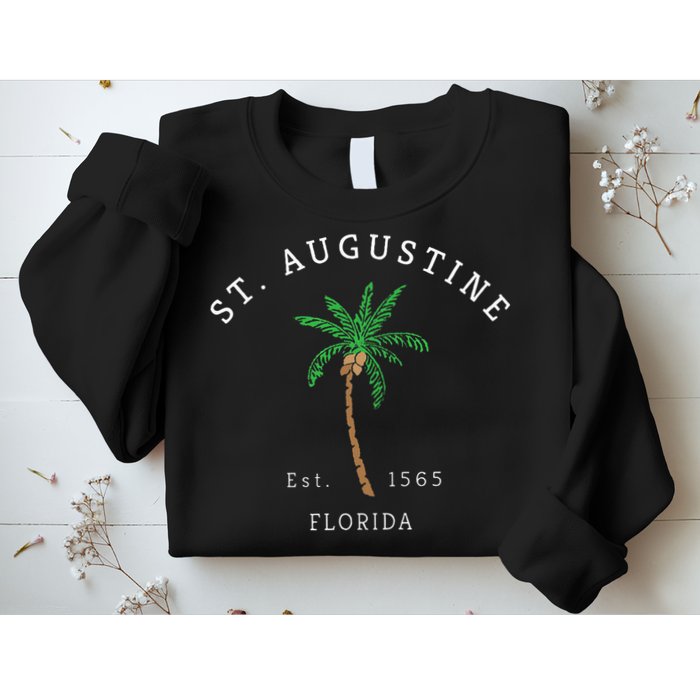 Retro Cool St. Augustine Florida Colorful Palm Tree Novelty Sweatshirt