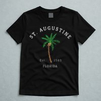 Retro Cool St. Augustine Florida Colorful Palm Tree Novelty T-Shirt