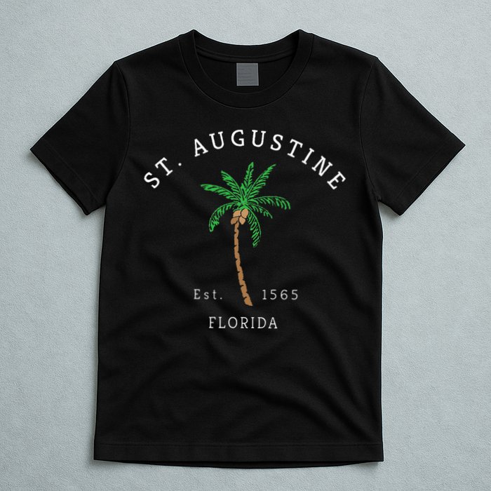 Retro Cool St. Augustine Florida Colorful Palm Tree Novelty T-Shirt