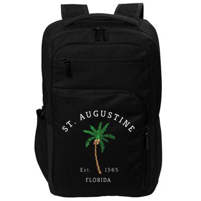 Retro Cool St. Augustine Florida Colorful Palm Tree Novelty Impact Tech Backpack