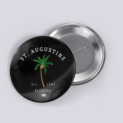 Retro Cool St. Augustine Florida Colorful Palm Tree Novelty Button