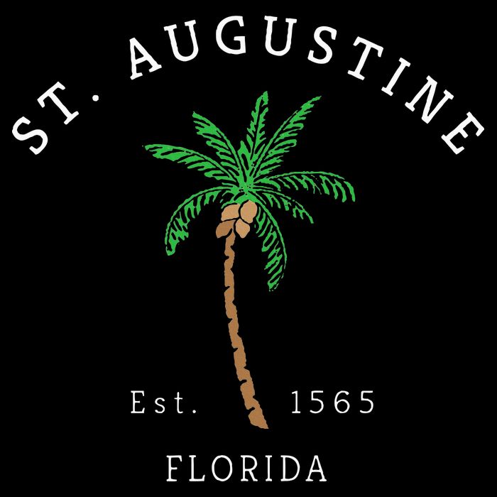 Retro Cool St. Augustine Florida Colorful Palm Tree Novelty Button