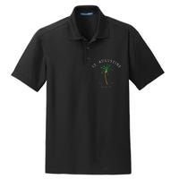 Retro Cool St. Augustine Florida Colorful Palm Tree Novelty Dry Zone Grid Polo