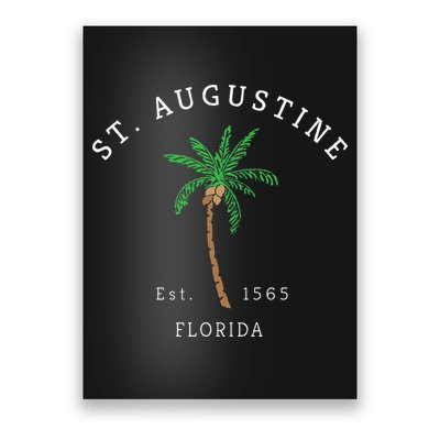 Retro Cool St. Augustine Florida Colorful Palm Tree Novelty Poster