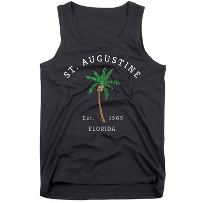 Retro Cool St. Augustine Florida Colorful Palm Tree Novelty Tank Top