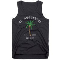 Retro Cool St. Augustine Florida Colorful Palm Tree Novelty Tank Top