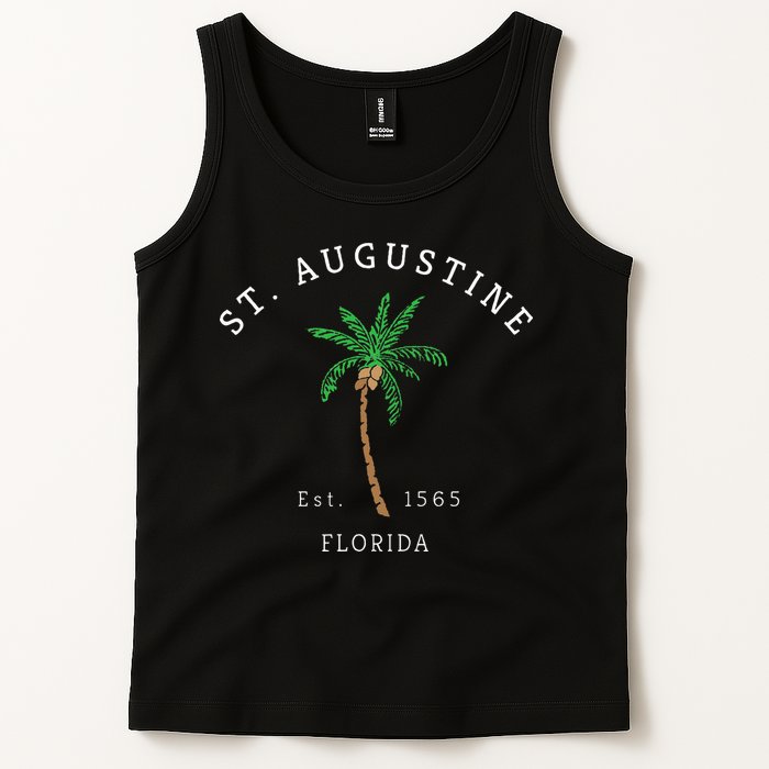 Retro Cool St. Augustine Florida Colorful Palm Tree Novelty Tank Top
