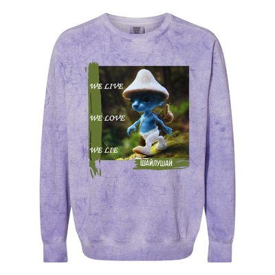 Realistic Cat Smurf Colorblast Crewneck Sweatshirt