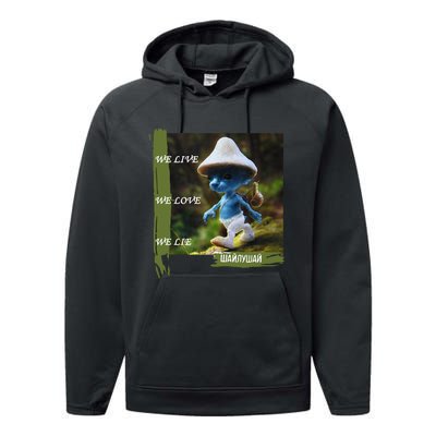 Realistic Cat Smurf Performance Fleece Hoodie