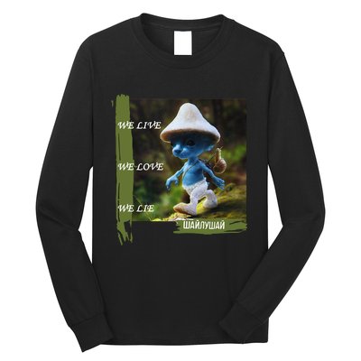 Realistic Cat Smurf Long Sleeve Shirt