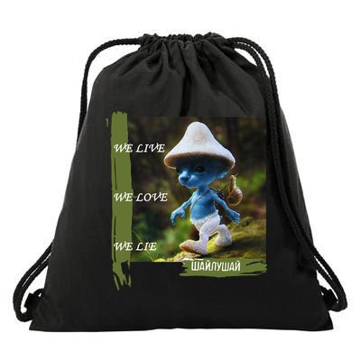 Realistic Cat Smurf Drawstring Bag