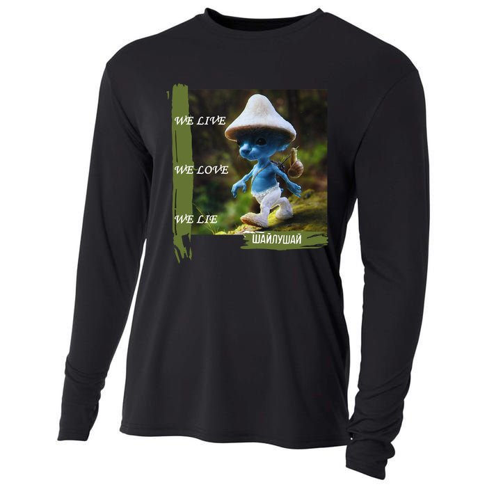 Realistic Cat Smurf Cooling Performance Long Sleeve Crew