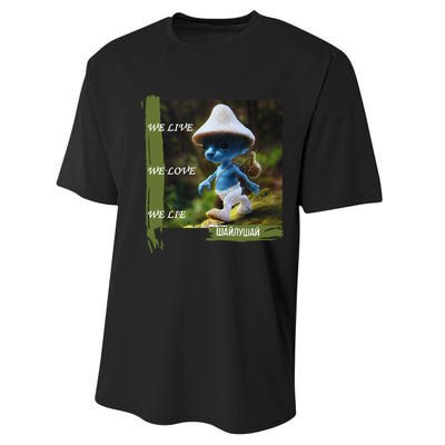 Realistic Cat Smurf Performance Sprint T-Shirt