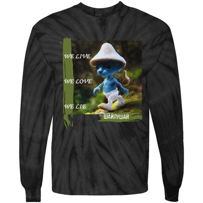 Realistic Cat Smurf Tie-Dye Long Sleeve Shirt