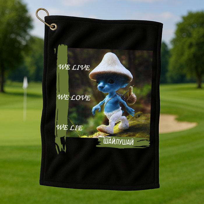 Realistic Cat Smurf Golf Towel