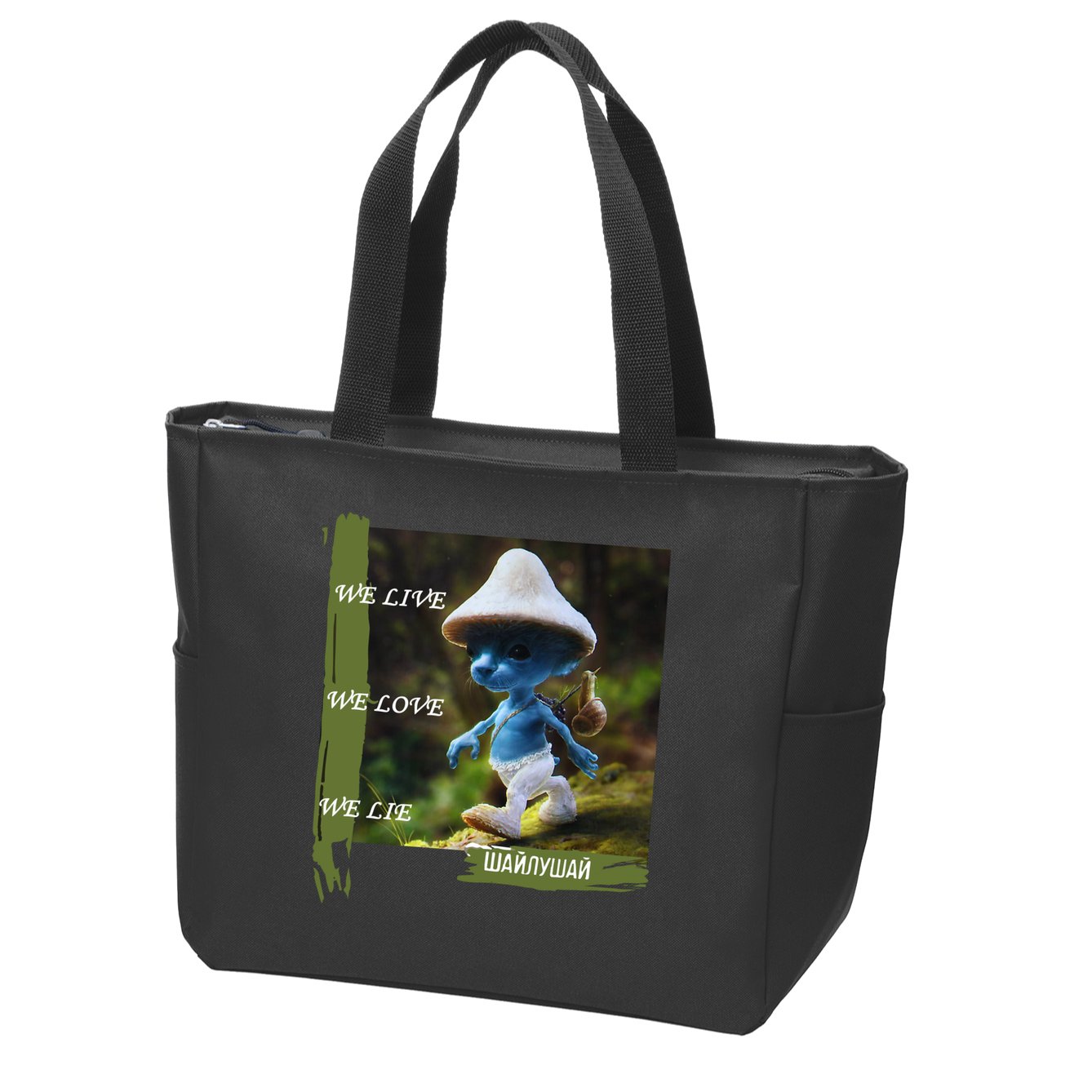 Realistic Cat Smurf Zip Tote Bag