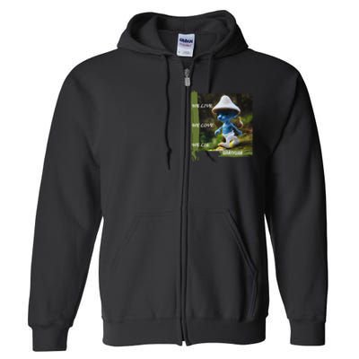 Realistic Cat Smurf Full Zip Hoodie