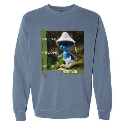 Realistic Cat Smurf Garment-Dyed Sweatshirt