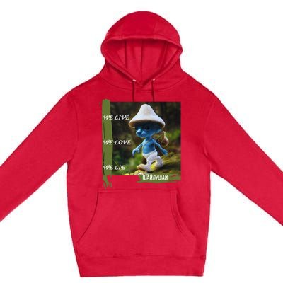 Realistic Cat Smurf Premium Pullover Hoodie