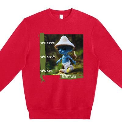 Realistic Cat Smurf Premium Crewneck Sweatshirt