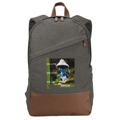 Realistic Cat Smurf Cotton Canvas Backpack