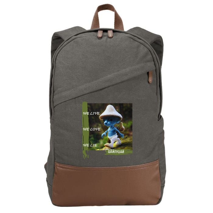 Realistic Cat Smurf Cotton Canvas Backpack